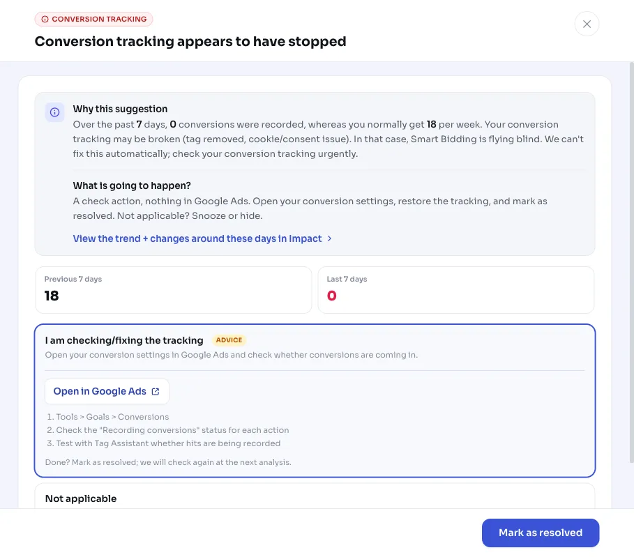 El seguiment de conversions sembla aturat: per que Google Ads ja no mesura conversions