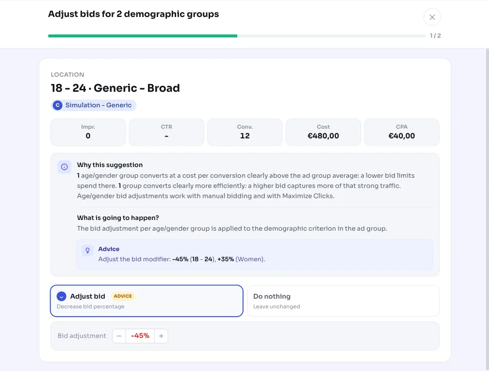 Demografik teklifi ayarla: Google Ads'de yaş ve cinsiyete göre teklif verme