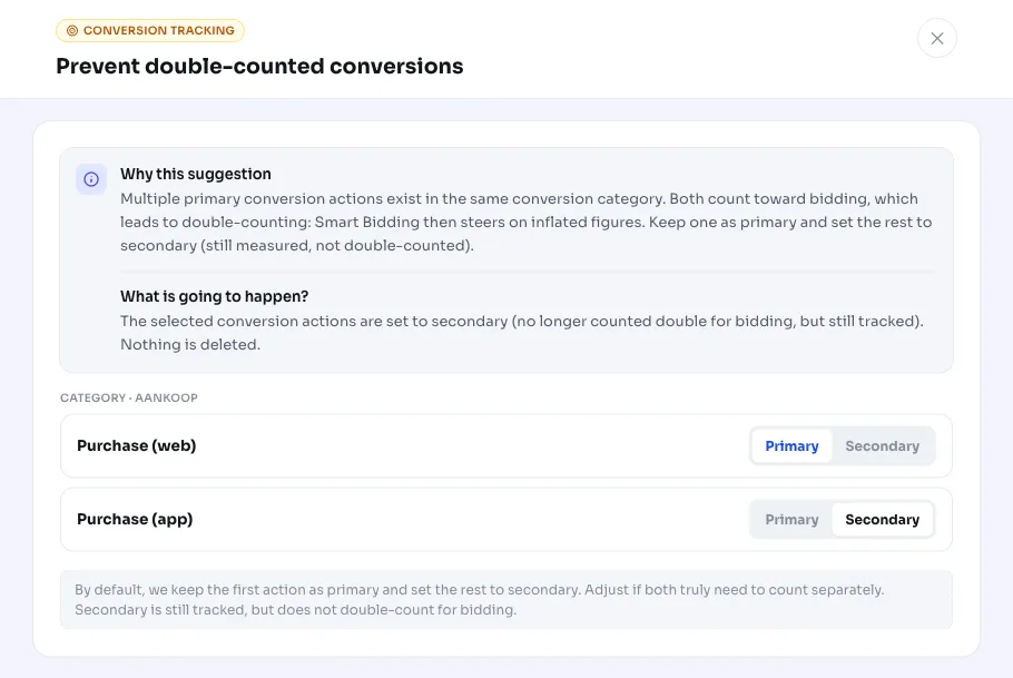 Preventing double-counted conversions in Google Ads