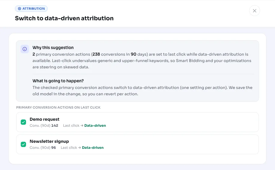 Преминаване към data-driven атрибуция в Google Ads