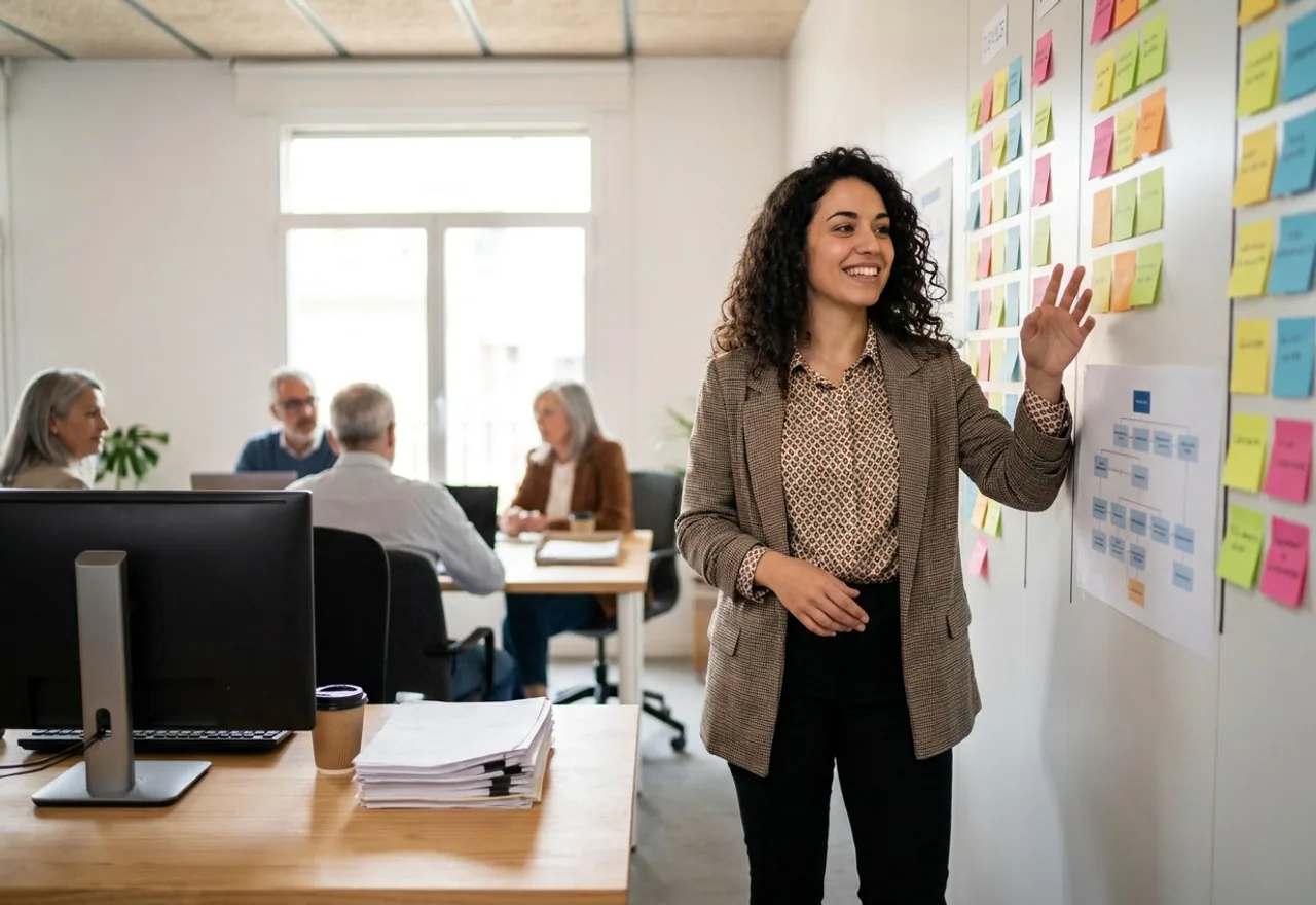 Un professional del màrqueting autònom treballa en diverses campanyes de clients