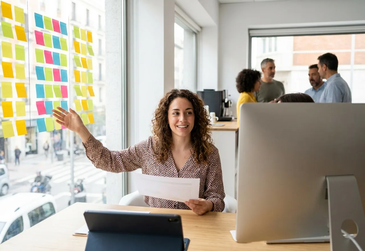 Un marketer freelance trabaja en varias campañas de clientes