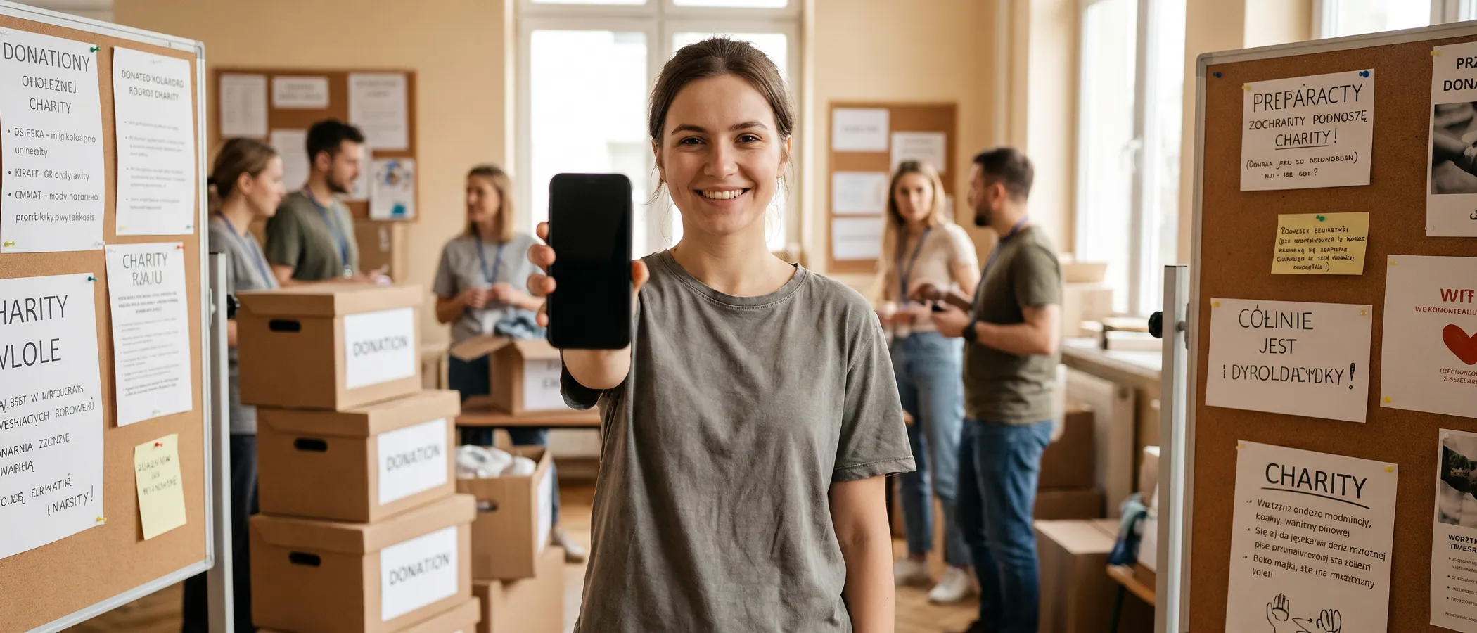Wolontariuszka organizacji non-profit pracuje na laptopie w biurze i korzysta z Google Ad Grants