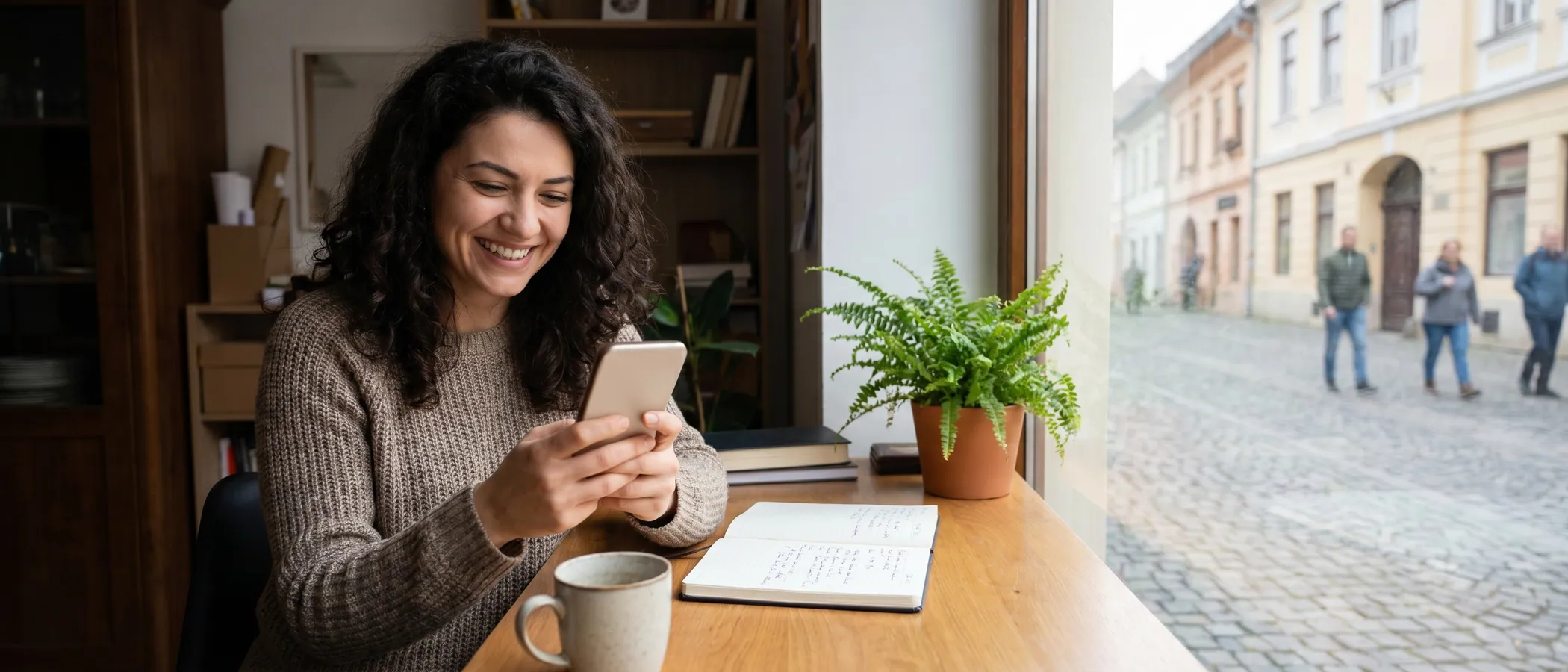 Un antreprenor independent își gestionează singur marketingul online pe laptop ca alternativă la o agenție Google Ads