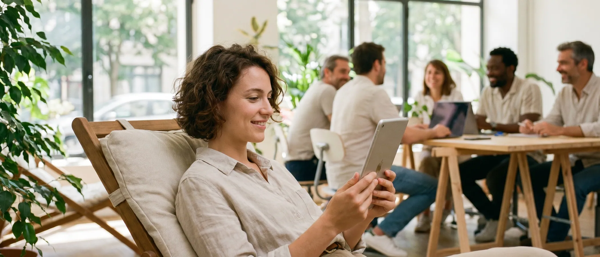 Une personne utilise une application web moderne sur son ordinateur portable comme alternative à Google Ads Editor