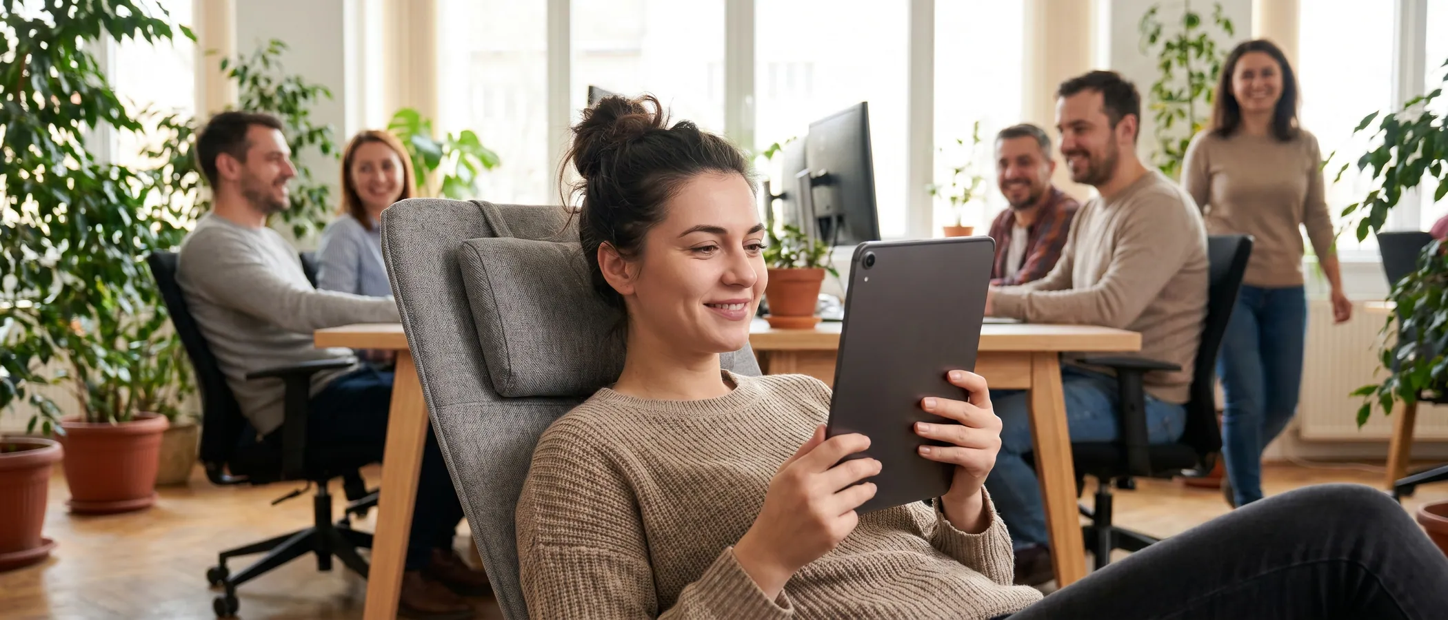 O persoană lucrează într-o aplicație web modernă pe laptop ca alternativă la Google Ads Editor