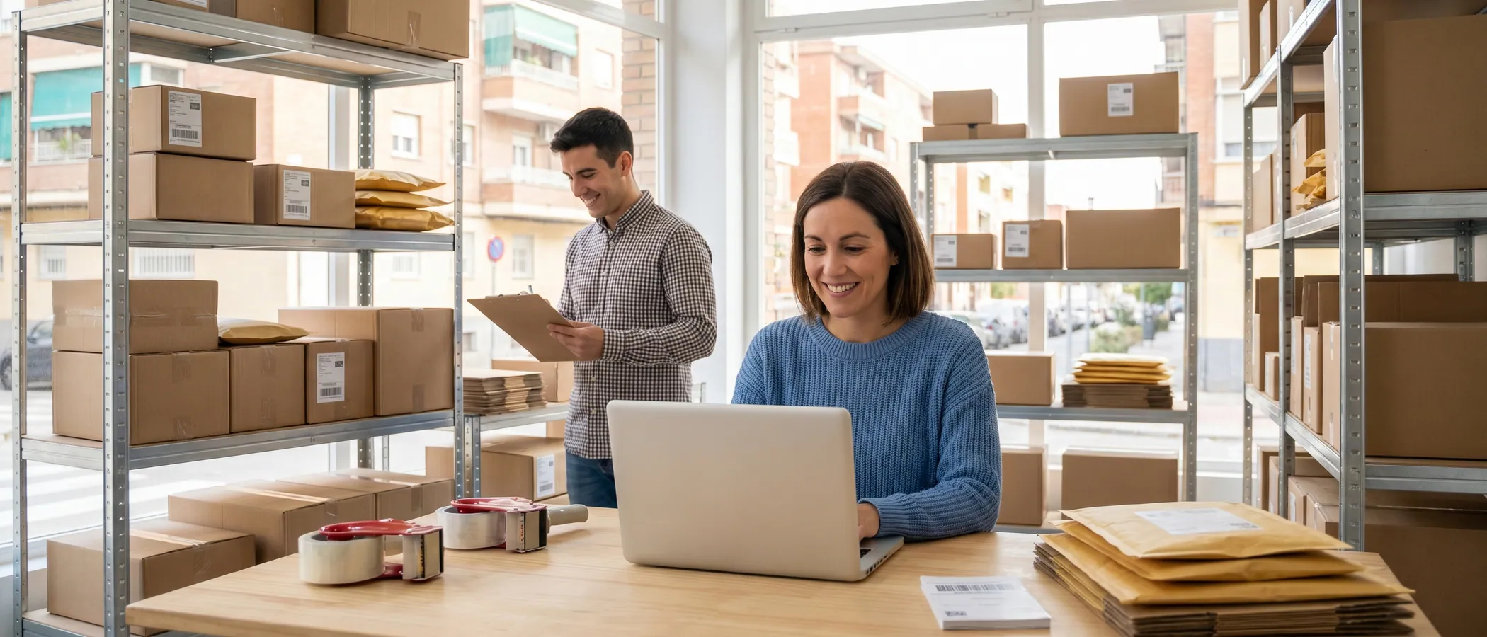 Emprendedor trabajando